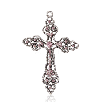 Tibetan Style Alloy Rhinestone Big Pendants RB-J158-08AS-1