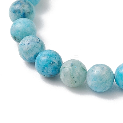 Natural Hemimorphite & Cultured Freshwater Pearl Round Beaded Stretch Bracelets for Women BJEW-JB13321-03-1