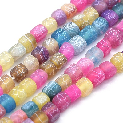 Dyed Natural Weathered Agate Beads Strands G-F583-11F-1