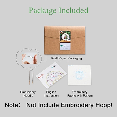 Flower Pattern DIY Embroidery Kit DIY-P077-119-1