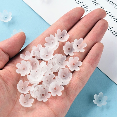 Frosted Acrylic Bead Caps MACR-S371-07A-701-1