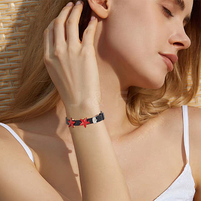 16Pcs Flat Silicone Cord Bracelets for Women Men BJEW-FH0001-08-1