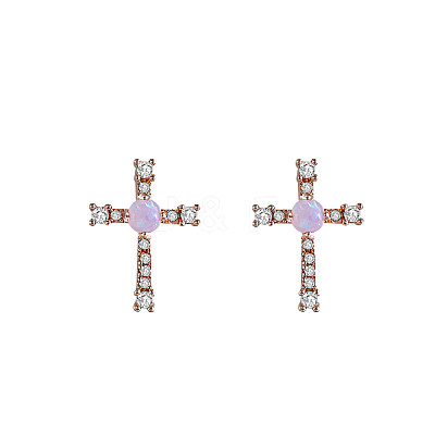 Real Rose Gold Plated EJEW-AA00270-18RG-1