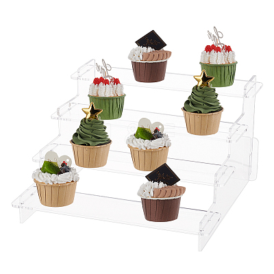 4-Tier Acrylic Model Toy Assembled Organizer Holders ODIS-WH0026-08A-1