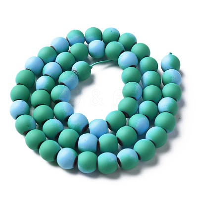 Spray Painted Non-magnetic Synthetic Hematite Beads Strands G-N337-01E-1