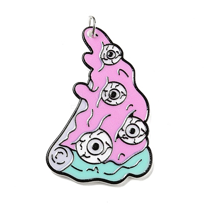 Embossed Printed Acrylic Big Pendants OACR-G019-01G-1