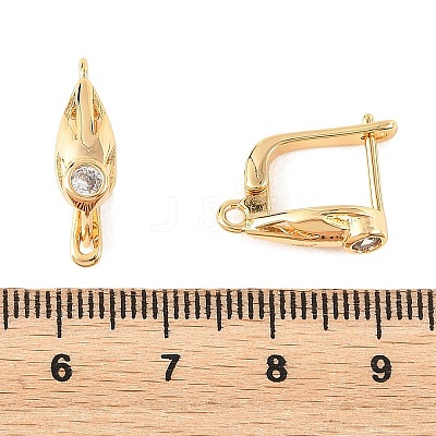 SHEGRACE Brass Micro Pave Cubic Zirconia Hoop Earring Findings XGRQ79128-940G-1