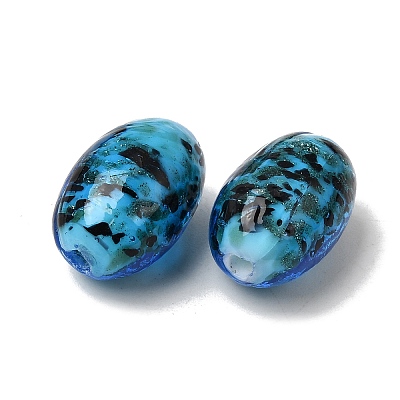 Handmade Gold Sand Lampwork Beads LA-CBAC6A6-01-1