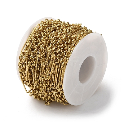 304 Stainless Steel Textured Rectangle with Rolo Chains CHS-R020-07G-02-1