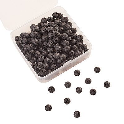200Pcs Natural Lava Rock Beads G-CJ0001-51-1