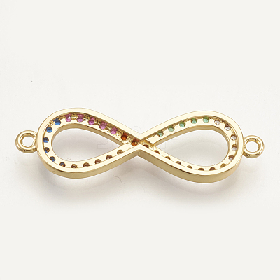 Brass Micro Pave Cubic Zirconia Links ZIRC-S061-37G-1