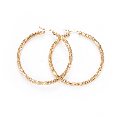 304 Stainless Steel Hoop Earrings X-EJEW-L232-015G-1