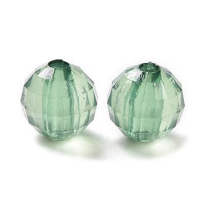 Faceted Round Transparent Acrylic Beads TACR-P053-10mm-25J-1
