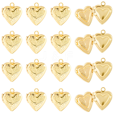 20Pcs Brass Locket Pendants KK-SC0007-49-1