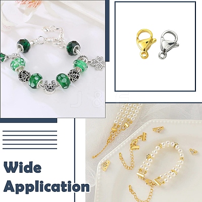 30Pcs 6 Styles 304 Stainless Steel Lobster Claw Clasps FIND-YW0006-20-1
