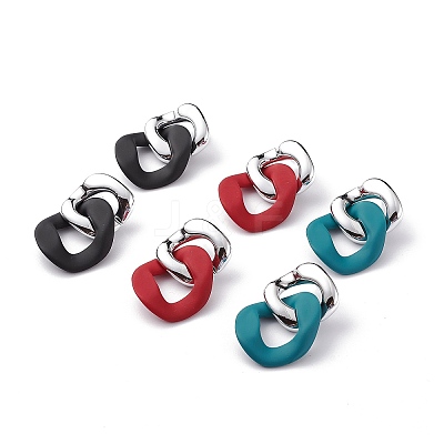 Acrylic Stud Earrings EJEW-JE04583-1