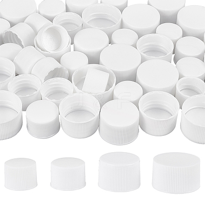 56Pcs 4 Style Plastic Screw-On Caps AJEW-BC0003-85A-1