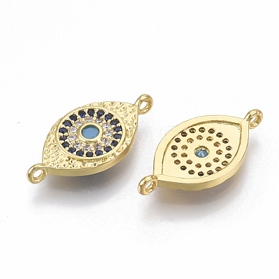 Brass Micro Pave Cubic Zirconia Links Connectors ZIRC-T005-032G-1