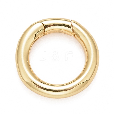 Rack Plating Brass Spring Gate Rings KK-M229-48G-1