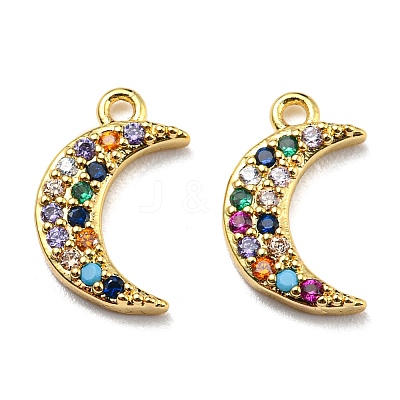 Brass Cubic Zirconia Charms KK-O119-08-1