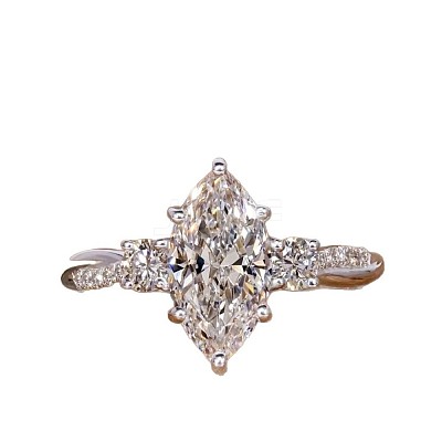 Brass Micro Pave Clear Cubic Zirconia Finger Rings FS-WG5249E-02-1