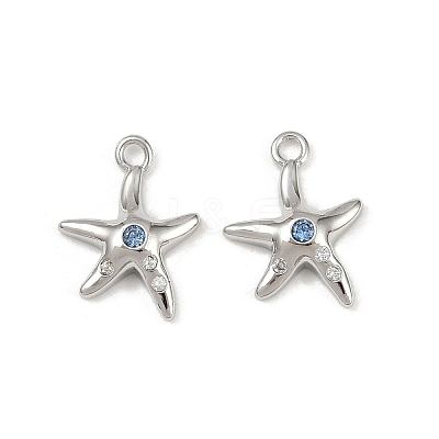 Brass Micro Pave Cubic Zirconia Charms KK-G535-05A-P-1