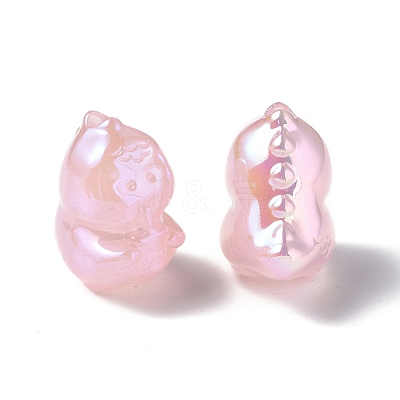 UV Plating Rainbow Iridescent Acrylic Beads PACR-M003-15-1