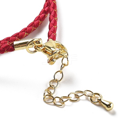 Polyester Cord Braided Necklace Makings MAK-L043-03G-12-1