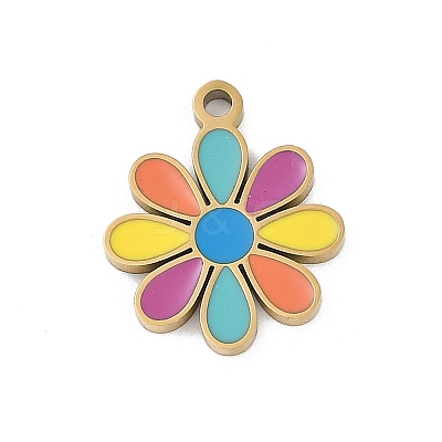 304 Stainless Steel Enamel Pendants STAS-I325-102E-G-1