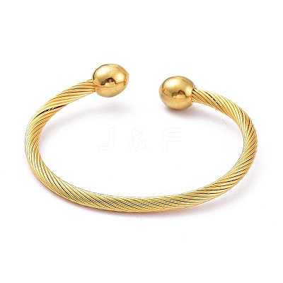 304 Stainless Steel Cuff Bangles BJEW-M284-12G-1