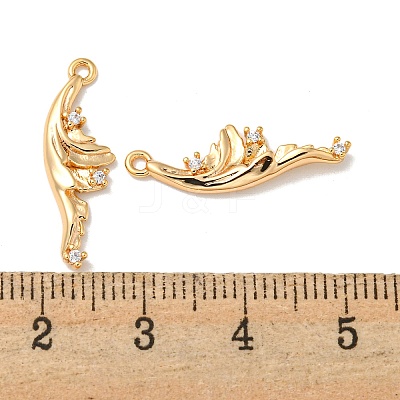 Brass Micro Pave Clear Cubic Zirconia Pendants KK-K378-18G-1