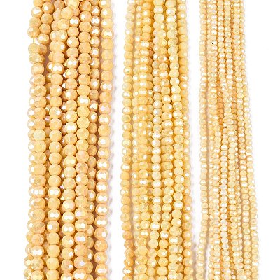 Anti-Tarnish Electroplate Glass Beads Strands EGLA-ZX010-4mm-13-1
