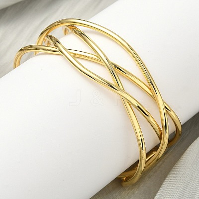 Brass Cuff Bangles for Women BJEW-F513-06G-1