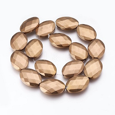 Electroplated Non-magnetic Synthetic Hematite Beads Strands G-P392-V04-1