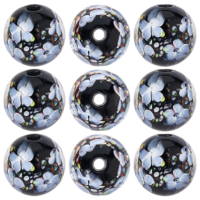 10Pcs Handmade Inner Flower Lampwork Beads LAMP-PA0001-02A-1