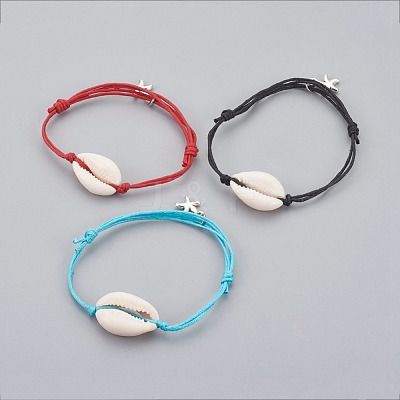 Cowhide Waxed Cotton Cord Bracelets BJEW-JB04082-1