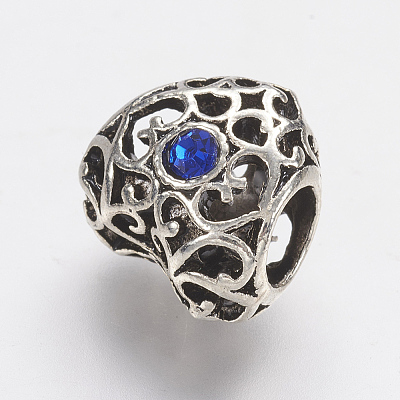 Tibetan Style Alloy Rhinestone European Beads LS-PALLOY-F202-38I-1