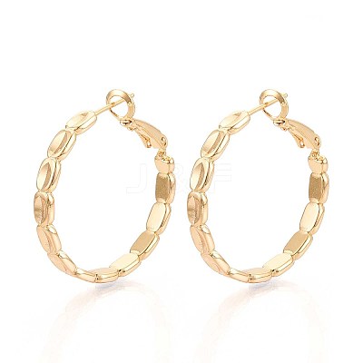 Oval Brass Hoop Earrings EJEW-T047-97G-1