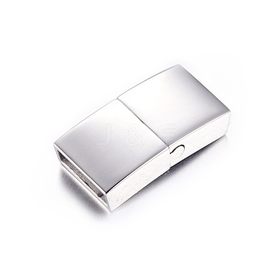 Tarnish Resistant 304 Stainless Steel Magnetic Clasps with Glue-in Ends STAS-I011-04-1