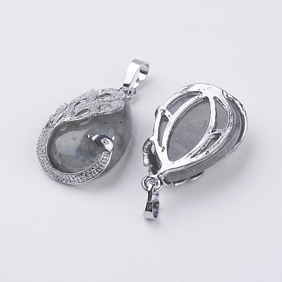 Natural Labradorite Pendants X-G-E442-04S-1