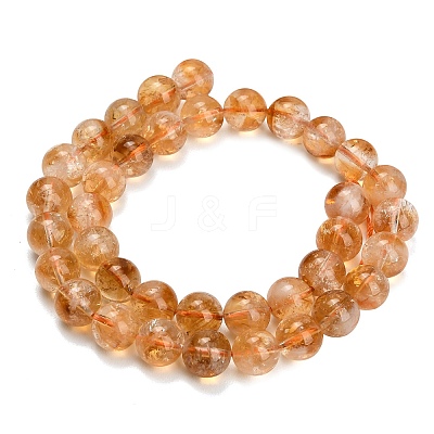 Hearted Natural Citrine Beads Strands GG-T002-A01-10mm-1
