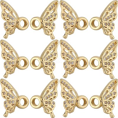 10 Sets Brass Micro Pave Clear Cubic Zirconia Pendants KK-SC0004-15-1