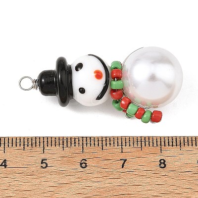 Christmas Handmade Lampwork Pendants PALLOY-JF06024-01-1