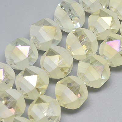 Electroplate Glass Beads Strands EGLA-Q085-10mm-12-1