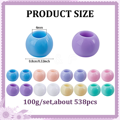 100G Opaque Acrylic European Beads OPDL-ME0001-01-1