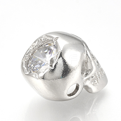 Brass Cubic Zirconia Beads ZIRC-Q015-112P-1