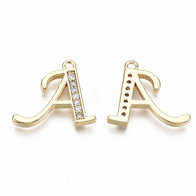 Brass Micro Pave Clear Cubic Zirconia Pendants KK-S360-053A-NF-1