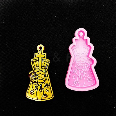 Mother's Day Mother Hug Baby Silicone Pendant Molds LS-AJEW-M221-03B-1