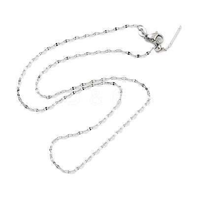 Adjustable 304 Stainless Steel Dapped Chain Necklaces LS-NJEW-K270-02P-1