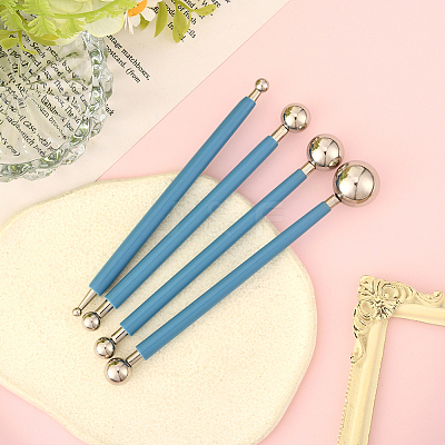 4Pcs Plastic Double Heads Modeling Clay Sculpting Tools Set TOOL-SP0001-08-1